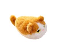 Purr Pillow Cat Plush, Squeeze Activated Cat Teddy, Portable Polyester Soft Hugging Pillow, Anxiety Relief Sleep Support Stuffed Animal, Comfort Companion Toy For Cat Lovers (Light Yellow)