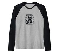 Purr-sonal Space Invader: Cute Cat Paw Raglan Baseball Tee, Men, Black/Athletic Heather, XXL