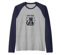 Purr-sonal Space Invader: Cute Cat Paw Raglan Baseball Tee, Men, Navy/Athletic Heather, XXL
