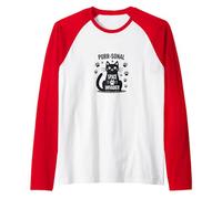 Purr-sonal Space Invader: Cute Cat Paw Raglan Baseball Tee, Men, Red/White, XXL