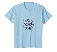 Purr-suadse Me with Cats Cute Feline Lover T-Shirt, Kids, Baby Blue, 12 Years