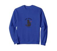 Purr Therapy In Session: Cat Lover's Quirky Sweatshirt, Adult Unisex, Royal Blue, XXL