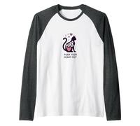 Purr Your Heart Out: Cute Cat Lover Music Note Raglan Baseball Tee, Men, Dark Heather/White, XXL