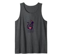 Purr Your Heart Out: Cute Cat Lover Music Note Tank Top, Men, Dark Heather Grey, L