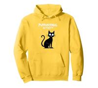 Purranormal Activity: Spooky Cat Halloween Pullover Hoodie, Adult Unisex, Lemon, XXL