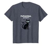 Purranormal Activity: Spooky Cat Halloween T-Shirt, Kids, Heather Blue, 6 Years