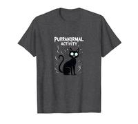 Purranormal Activity: Spooky Cat Halloween T-Shirt, Men, Dark Heather Grey, 6XL