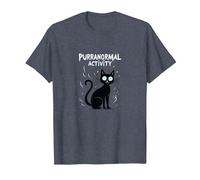 Purranormal Activity: Spooky Cat Halloween T-Shirt, Men, Heather Blue, 6XL