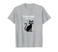 Purranormal Activity: Spooky Cat Halloween T-Shirt, Men, Heather Grey, 6XL