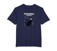 Purranormal Activity: Spooky Cat Halloween T-Shirt, Men's Big and Tall, Navy, 5X Tall