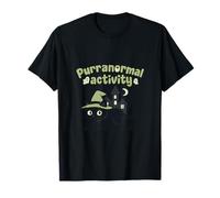 Purranormal Activity Witch Cat Haunted Halloween Design T-Shirt