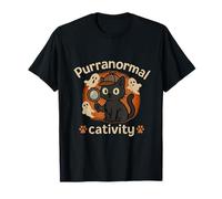 Purranormal Cativity Spooky Cat Detective Halloween Design T-Shirt