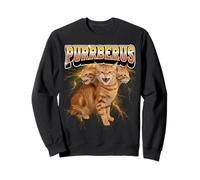 Purrberus 3-Headed Orange Cat Guarding the Underworld Sweatshirt