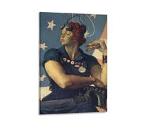 PURRCOCO Rosie The Riveter Norman Rockwell Painter Poster Picture Print Canvas Poster Wall Paint Art Posters Decor Modern Home Artworks 16x24inch(40x60cm)