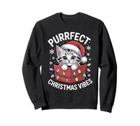 Purrfect Christmas Vibes Cute Kitten Lover Holiday Pet Tee Sweatshirt