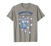 Purrfect Grip Bouldering Adventures Cat Climbing Humor T-Shirt