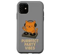 Purrfect Party Vibes DJ Cat Disco Design Case for iPhone 11