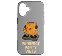 Purrfect Party Vibes DJ Cat Disco Design Case for iPhone 16