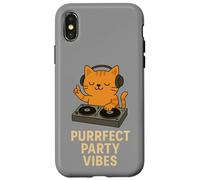 Purrfect Party Vibes DJ Cat Disco Design Case for iPhone X/XS