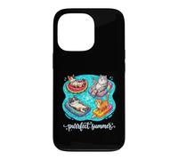 Purrfect Summer Cats Floating Pool Vacation Case for iPhone 13 Pro