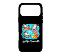Purrfect Summer Cats Floating Pool Vacation Case for iPhone 17 Pro Max