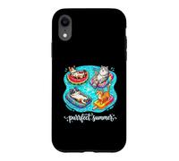 Purrfect Summer Cats Floating Pool Vacation Case for iPhone XR