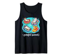 Purrfect Summer Cats Floating Pool Vacation Tank Top