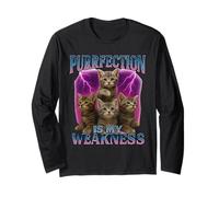 Purrfection is My Weakness Cute Cat Lover Gift Tee Long Sleeve T-Shirt