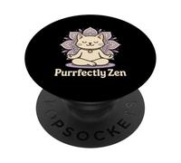 Purrfectly Zen Cat Meditating Mandala PopSockets Adhesive PopGrip