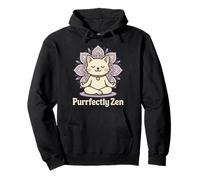 Purrfectly Zen Cat Meditating Mandala Pullover Hoodie