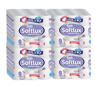 Purrfs Softlux 3ply Luxury Quilted Soft Toilet Rolls 9 Rolls (Lavender, 180 Rolls)