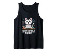 Purrgrammer at Work Cat Coding Tank Top