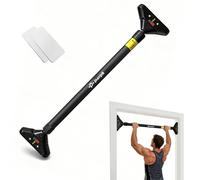 PURRGRIT Pull Up Bar for Doorway No-Screw, Adjustable Width (74-95cm), 200kg/440 lbs Capacity, with 360° Lock & 2x EXTRA Foam Padding for Ultimate Door Frame Protection, Home Chin Up Bar