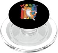 Purride Cat Happy LGBTQ Pride Rainbow Art PopSockets PopGrip for MagSafe
