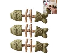 PurriDent - Fix Your Cat’s Dental Health, Natural Creative Fish Bone Cat Toy, Interactive Kitten Chew Playthings, Chew Stick Toys, Interactive Playtime, for Cats Teeth Cleaning (A - 3PCS)
