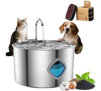 Purrify Stainless Steel Water Fountain, Automatic Water Dispenser for Dogs and Cats, Large Capacity Filtered Kitty Water Bowl with Silent Water Pump and 4-Stage Filtration, Pet Supplies Easy Clean