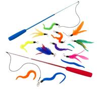 Purring Pussy Interactive Cat Wand Toy Set (Cat Teaser 12 Pcs)