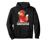 Purrlene Atwood Cat Lovers Empowered Cat in Cloak Red Pullover Hoodie
