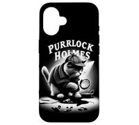 Purrlock Holmes Cat Detective Tee - Mystery Fun Inspector Case for iPhone 16