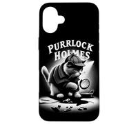Purrlock Holmes Cat Detective Tee - Mystery Fun Inspector Case for iPhone 16 Plus