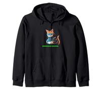 Purrmission Granted - Cyber Hacker Cat Tech Humor Zip Hoodie