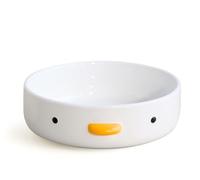 PURROOM Cute Duck 8.6'' Fruit Bowl, Handmade Glaze Large Ceramic Salad Plate, Flat Bottomed Bowl, Home Family, Friend.