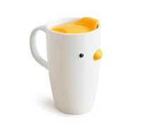 PURROOM Duck Coffee Mug with Lid, Travel Cup with Handle & Sealed Lid. 580ml Cute Chick Tall Cup, Safety Ceramic. Best Gifts for Coffee Lover.