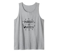 Purrsist and Success: Cat Lover Motivational Tank Top, Men, Heather Grey, XL