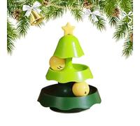 PurrSmart Christmas Leaf Shaped Cat Turntable - Interactive Tower Toy with Light-up Catnip Balls, Great for Indoor Play