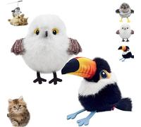 Purrsuit Bird Flapping Cat Toy, Interactive Flying Bird Cat Toys, Rechargeable FlappingBird CatToys, Flapping BirdCat ToyFlying with Catnip,Three-Mode Wing Flap (White Tit+Pelican)