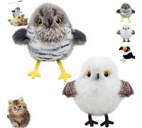 Purrsuit Bird Flapping Cat Toy, Interactive Flying Bird Cat Toys, Rechargeable FlappingBird CatToys, Flapping BirdCat ToyFlying with Catnip,Three-Mode Wing Flap (Cuckoo+White Tit)