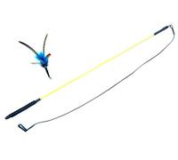 PurrSuit Feather Spinning Cat Toy SHORT Safer Clip UKmade 50cm Wand