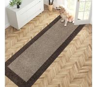PURRUGS Dirt Trapper Door Mat 24" x 84", Non-Slip/Skid Machine Washable Entryway Rug, Shoes Scraper, Throw Rug, Super Absorbent Area Rug for Muddy Wet Shoes and Paws, Grayish Brown & Coffee