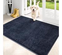 PURRUGS Dirt Trapper Door Mat 31.5" x 47", Non-Slip Machine Washable Entry Rug, Shoe Scraper, Dog Doormat, Super Absorbent Welcome Mat for Front & Back Door, Muddy Shoes & Paws, Navy Blue